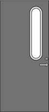NVR-A Flush Door Elevation with Vision Lite Kit Glazing